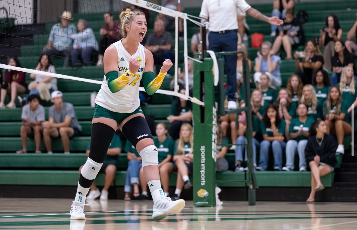 Senior setter Nevada Knowles is setting her offense